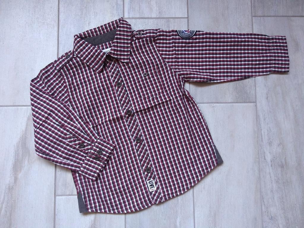 ★ M92 - hemd noppies, Overhemd of Blouse, Ophalen of Verzenden, Zo goed als nieuw, Jongen