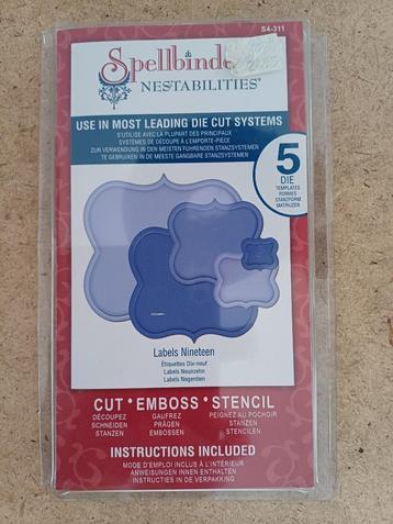Modèle de découpe Spellbinders Labels Nineteen, Enlèvement, Comme neuf