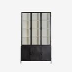 VITRINE exclusive en métal et verre noir de 142 cm de large, Maison & Meubles, Neuf, Buffetkast exclusief zwart metaal glas 142 cm breed actie