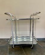 Vintage Trolley van Chroom en Glas (Belgo Chrome), Huis en Inrichting, Tafels | Bijzettafels, Ophalen, Gebruikt, 55 tot 75 cm