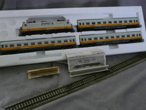 Fleischmann AC HO 6350 treinstel Lufthansa Airport Express, Hobby en Vrije tijd, Modeltreinen | H0, Gebruikt, Treinset, Wisselstroom
