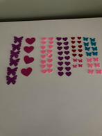 Set 70 fluffy stickers vlinders en hartjes nieuw, Nieuw, Ophalen of Verzenden