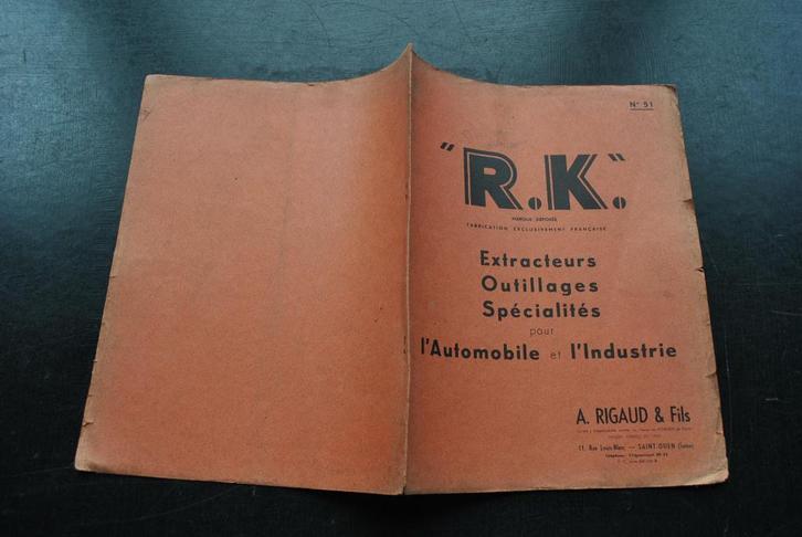R.K. MARQUE DEPOSEE FRANCAISE N51 EXTRACTEURS OUTILLAGES, Boeken, Techniek, Gelezen, Autotechniek, Ophalen of Verzenden