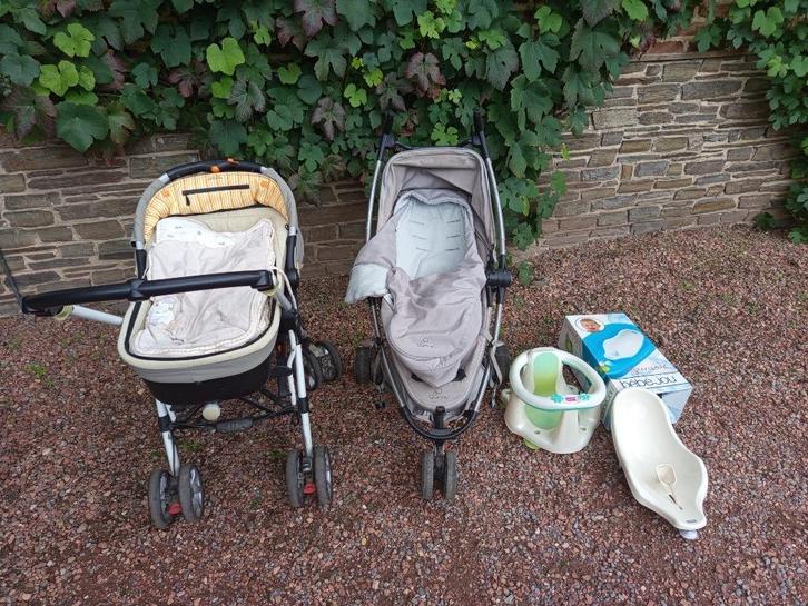 SET VAN 2 KINDERWAGENS + BABYBADJE, Kinderen en Baby's, Kinderwagens en Combinaties, Gebruikt, Kinderwagen, Quinny, Met autostoeltje