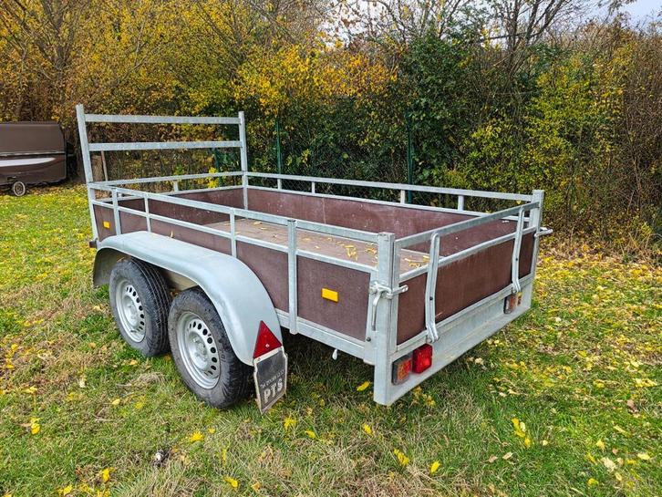 remork dubbelas 750kg, Auto diversen, Aanhangers en Bagagewagens, Zo goed als nieuw, Ophalen