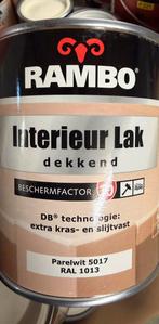 Rambo interieurlak dekkend parelwit (ral 1013) 0,75liter, Ophalen of Verzenden