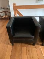 2 fauteuils 1 place de couleur noire, Ophalen, Gebruikt, Leer, Contemporain