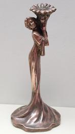 Art Nouveau Koper Kandelaar Candle Holder, Ophalen, Koper of Brons