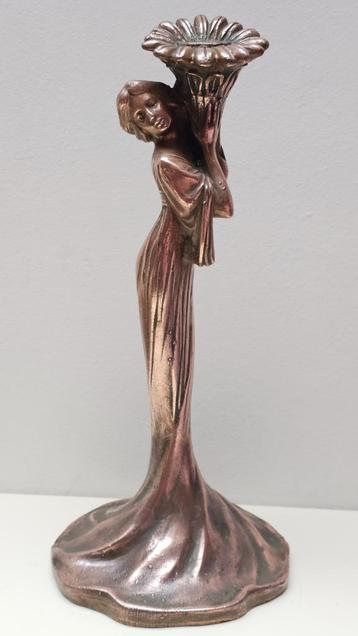 Art Nouveau Koper Kandelaar Candle Holder beschikbaar voor biedingen