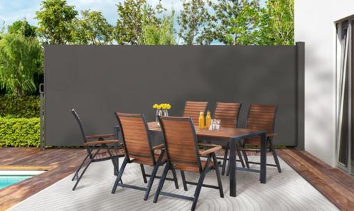NIEUW 4m uitschuifbaar windscherm antraciet, Tuin en Terras, Tuinschermen, Nieuw, Overige materialen, 150 tot 200 cm, 200 cm of meer