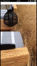 Teak lounge zetel rattan afwerking 1p x 2, Ophalen, Zo goed als nieuw, Riet of Rotan