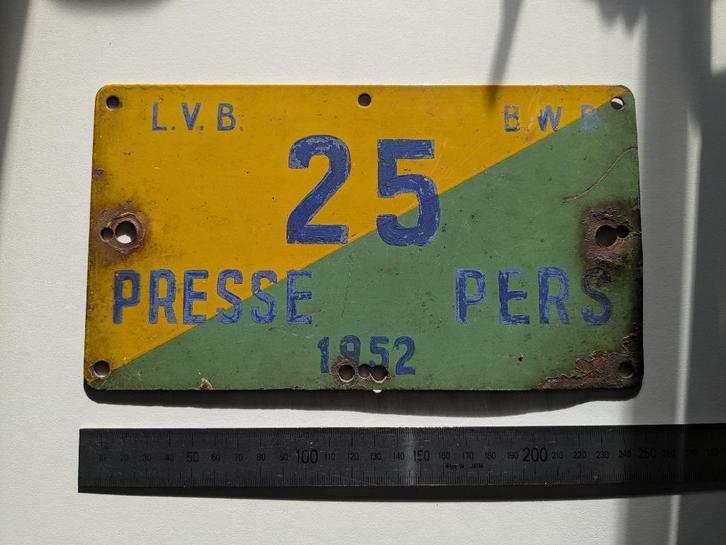 Oude persplaat 1952 – L.V.B. / B.W.B. – nr. 25, Verzamelen, Automerken, Motoren en Formule 1, Gebruikt, Auto's, Ophalen of Verzenden