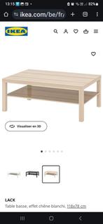 Table basse de salon Lack chêne blanchi, Comme neuf, Autres matériaux, 100 à 150 cm, Rectangulaire