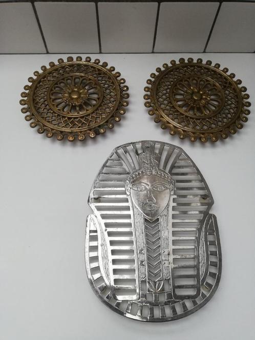 onderzetters koper en silverplated Sfinx, Huis en Inrichting, Woonaccessoires | Onderzetters, Gebruikt, Ophalen of Verzenden