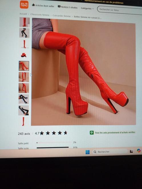 rode laarzen tot over de knie, Kleding | Dames, Schoenen, Nieuw, Hoge laarzen, Rood, Ophalen of Verzenden