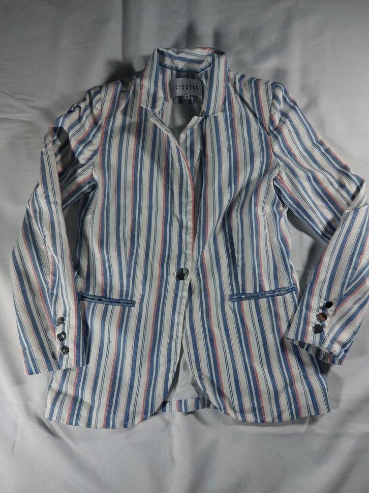 Blazer rayé blanc, rose et bleu de la marque Claudie Pierlot, Vêtements | Femmes, Vestes & Costumes, Comme neuf, Costume ou Complet