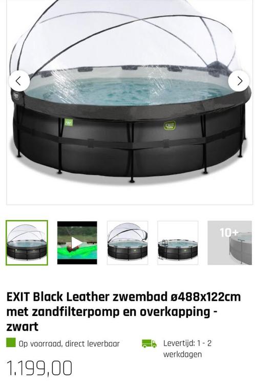 Exit zwembad ø488x122cm met filter, koepel en accesoires, Tuin en Terras, Zwembaden, Gebruikt, Ophalen