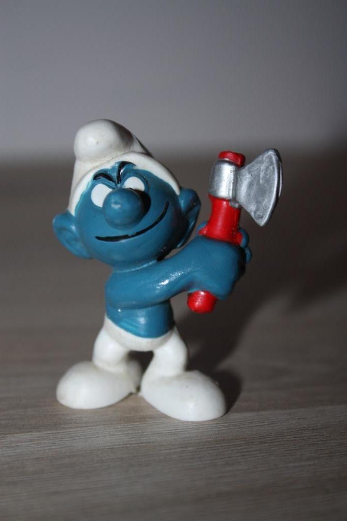 Houthakker smurf , Schleich , 1975 , Als nieuw , Peyo, Verzamelen, Smurfen, Zo goed als nieuw, Poppetje, Figuurtje of Knuffel