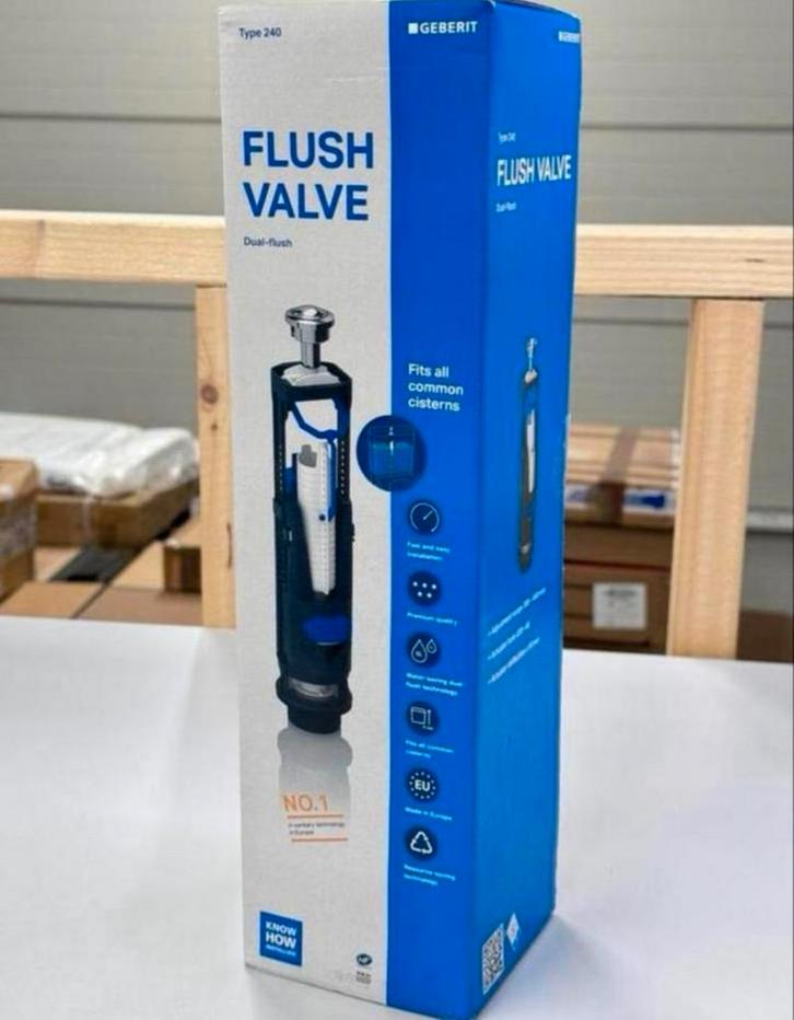 Geberit 236.402.21.1 Dual Flush Valve type-240 afvoerventiel, Doe-het-zelf en Bouw, Sanitair, Nieuw, Toilet, Chroom, Ophalen of Verzenden
