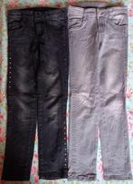 Zwarte en grijze jeans maat 128, Meisje, Gebruikt, Ophalen of Verzenden, Broek
