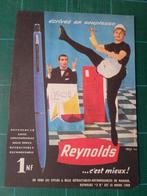 Stylos Reynolds - publicité papier - 1960, Collections, Autres types, Utilisé, Enlèvement ou Envoi