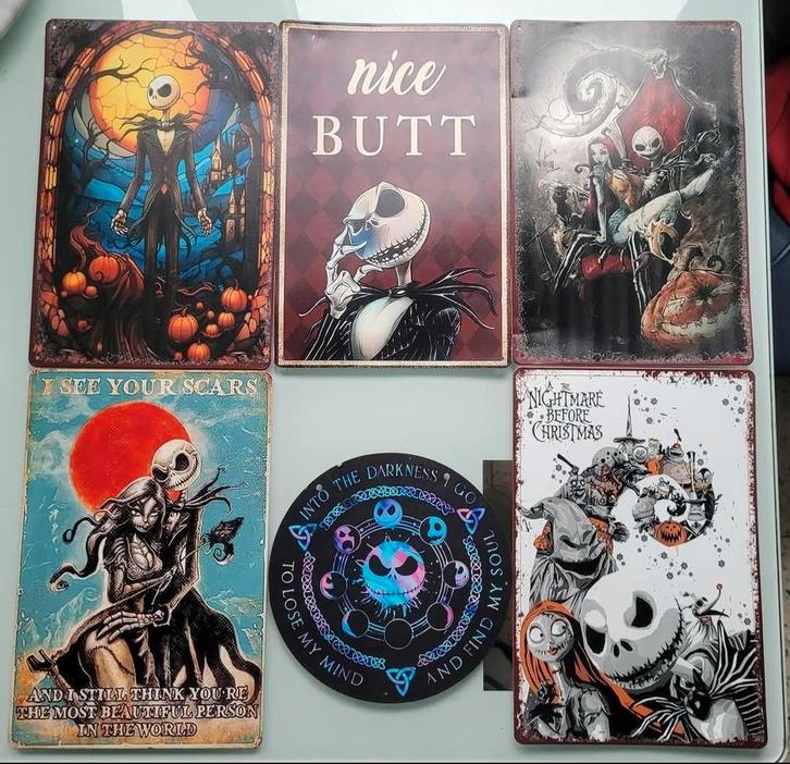 Lot de 6 plaques décorative : L'Étrange Noël de MR Jack, Verzamelen, Film en Tv, Zo goed als nieuw, Ophalen of Verzenden