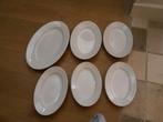 6 vintage ovalen schalen P. Regout, maasticht, ecru, Enlèvement ou Envoi