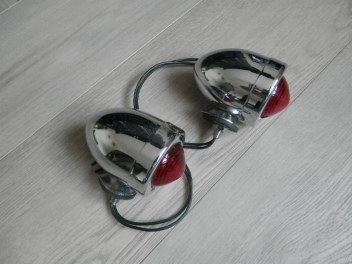 Opbouw achterlampjes chroom, oldtimer/VW Buggy, Auto-onderdelen, Verlichting, Oldtimer onderdelen, Overige automerken, Volkswagen