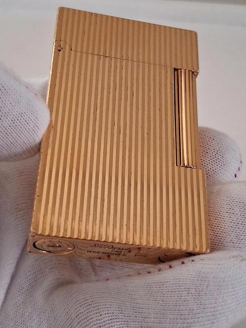 Dupont Aansteker L2 Verguld Goud Kleur + Dupont Ping Geluid., Verzamelen, Rookartikelen, Aanstekers en Luciferdoosjes, Gebruikt