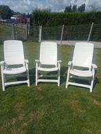 Chaises pliantes PVC, 3 pièces, très robustes, état neuf, Caravanes & Camping, Enlèvement, Comme neuf