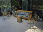 4 Prachtige metalen gouden designstoelen terras, Ophalen, Nieuw, Metaal