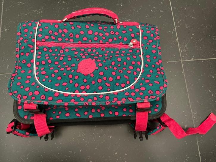 Cartable Kipling preppy vert/fuchsia + singe, Bijoux, Sacs & Beauté, Sacs | Cartables, Comme neuf, Sac à dos, 30 à 40 cm, Vert