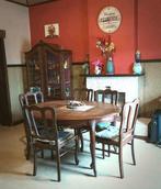 Salle à manger en chêne ancienne de couleur marron, Maison & Meubles, Salles à manger complètes, Enlèvement, Utilisé, Ancien, 4 à 6 chaises