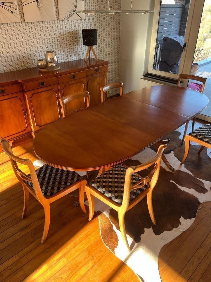 Volledige eetkamer met kersen, Huis en Inrichting, Complete eetkamers, Zo goed als nieuw, 4 tot 6 stoelen, Ophalen