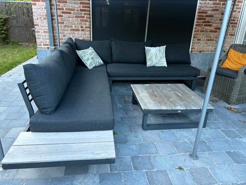 Loungeset / loungebank (PRIJSVERLAGING), Tuin en Terras, Tuinsets en Loungesets, Zo goed als nieuw, Loungeset, Aluminium, 6 zitplaatsen