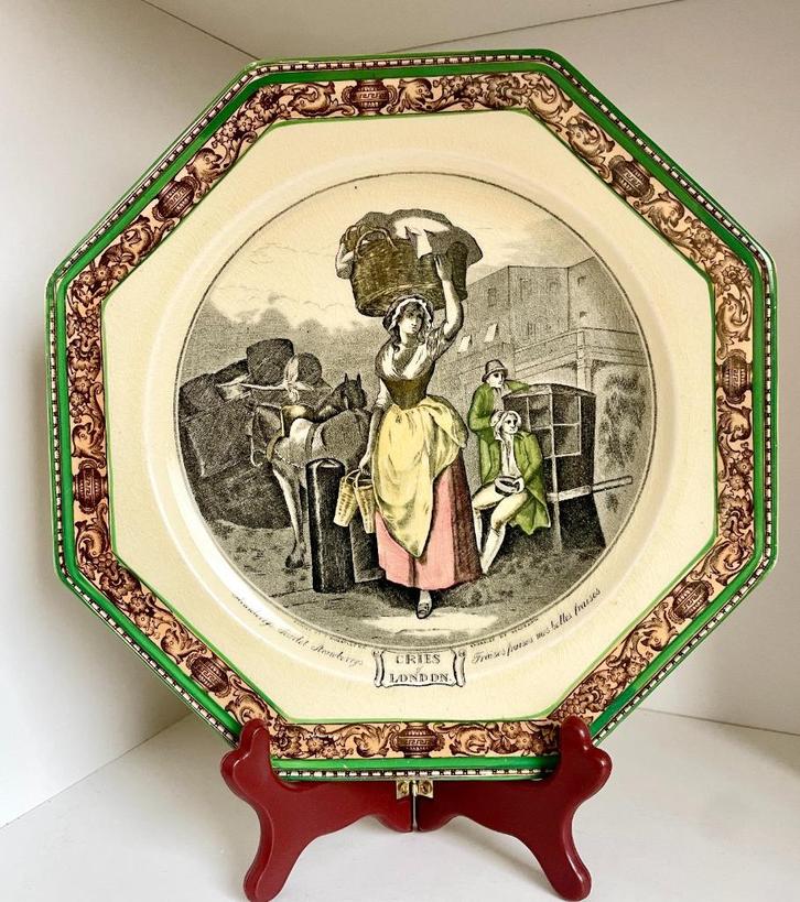 Adams "Cries of London" achthoekige bord 󠁧󠁢󠁥󠁮󠁧󠁿24cm, Antiek en Kunst, Antiek | Keramiek en Aardewerk, Ophalen of Verzenden