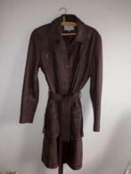 Collection Lange leren bruine jas mt 38 Echt leder, Kleding | Dames, Maat 38/40 (M), Bruin, Nieuw, Ophalen of Verzenden