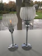 Schitterende glazen hoge kandelaars set van 2, Ophalen, Glas