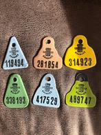 6 oude geëmailleerde fietsplaten, Brabant, Verzamelen, Ophalen of Verzenden