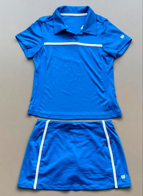 Set sport top + skort blauw Wilson 140-146, Kinderen en Baby's, Kinderkleding | Maat 140, Zo goed als nieuw, Meisje, Sport- of Zwemkleding