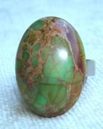 Verstelbare RVS ring met imperial jasper RVSRing113, Nieuw, Met edelsteen, Zilver, IJzer of Staal