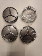 4 Caches Moyeu Jante - 75mm gris - LOGO EMBLÈME MERCEDES, Enlèvement ou Envoi, Gris