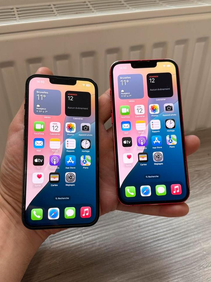 iPhone 13 rouge et noir, en bon état. Vd/éch, Télécoms, Téléphonie mobile | Apple iPhone, Utilisé, 128 GB, Sans abonnement, iPhone 13
