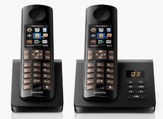 Philips D7052B/22 (draadloze tel. (2) + antw. app.), Télécoms, Télécommunications Autre, Comme neuf, Enlèvement