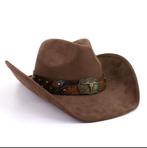 Western Big Rim Cowboyhoed Bull 'S Head Lederen Band (Nieuw), Kleding | Heren, Ophalen of Verzenden, Nieuw, Hoed