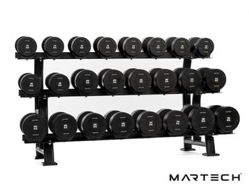 Polyurethaan halterset 10-32KG + drielaags rack  disponible aux enchères