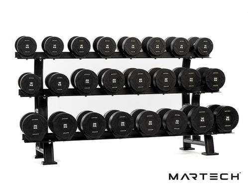 Polyurethaan halterset 10-32KG + drielaags rack, Sports & Fitness, Équipement de fitness, Neuf, Set d’haltères, Bras, Jambes, Pectoraux