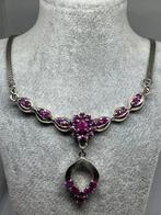 Zilveren ketting met echte robijn, Handtassen en Accessoires, Kettingen, Nieuw, Ophalen of Verzenden, Met edelsteen, Rood