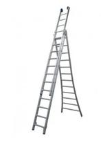 Ladder aluminium professioneel 3 x 12 treden merk Solide, Bricolage & Construction, Échelles & Escaliers, Comme neuf, Échelle