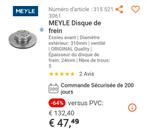 Disques plaquettes bmw 520d e60, Enlèvement